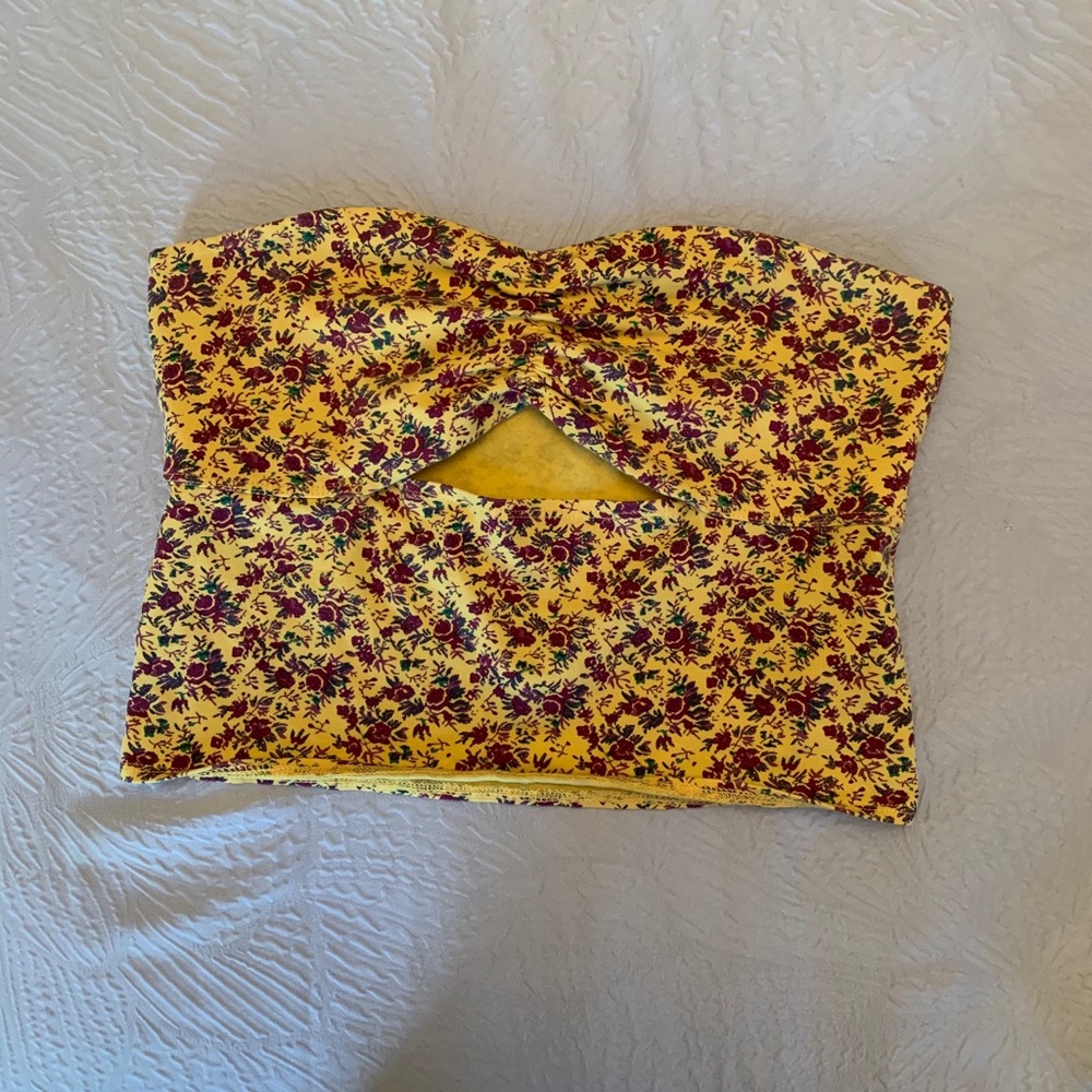 yellow purple green crop top